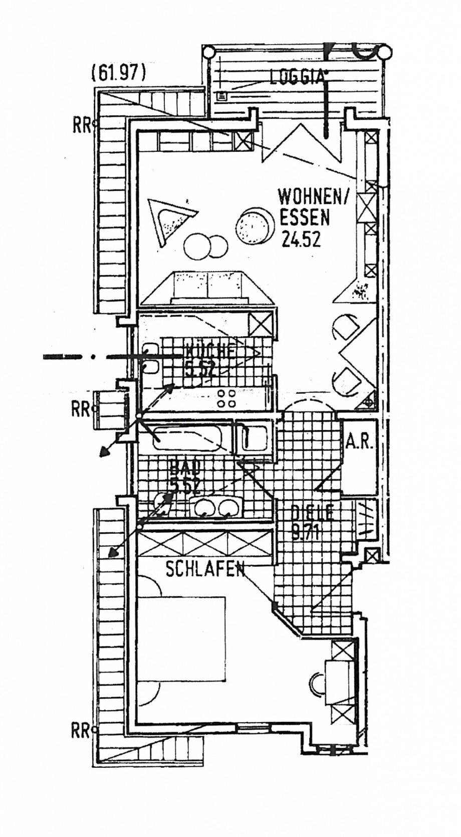 Grundriss Dachgeschosswohnung Rodgau