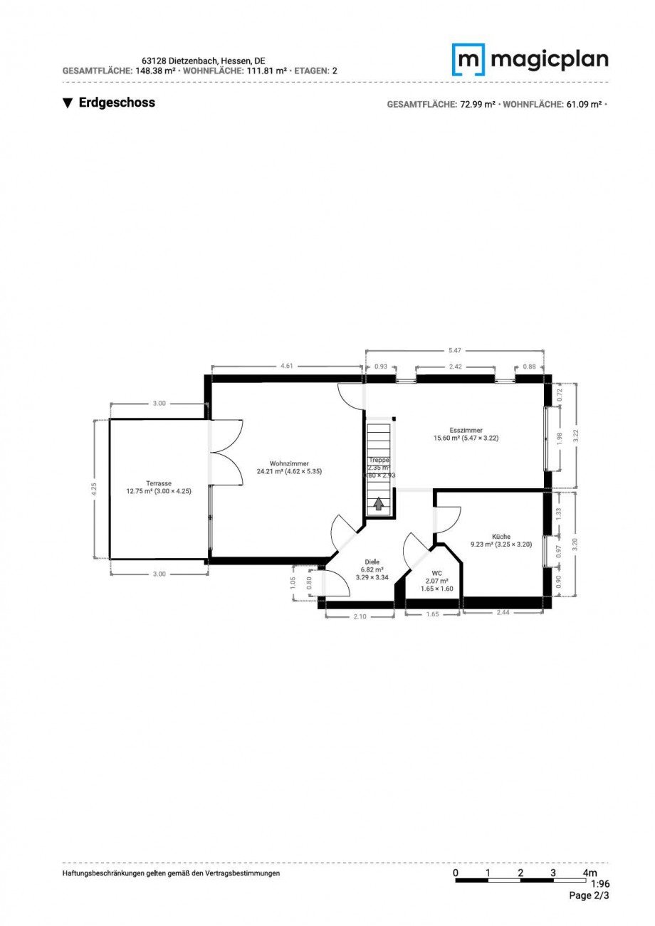 Grundriss EG Maisonettewohnung Dietzenbach