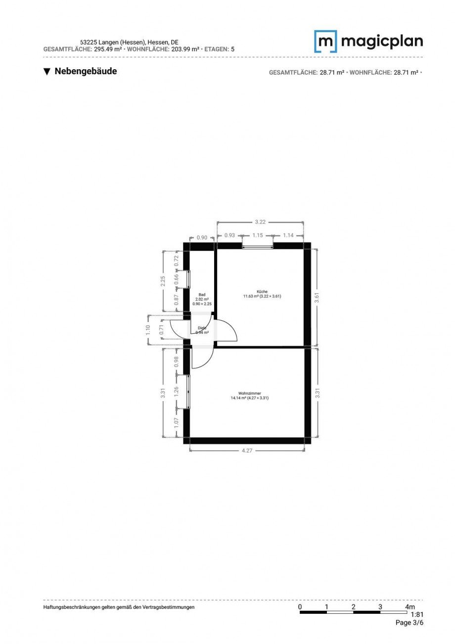 Grundriss Nebengeb�ude Expos� Mehrfamilienhaus Langen (Hessen)