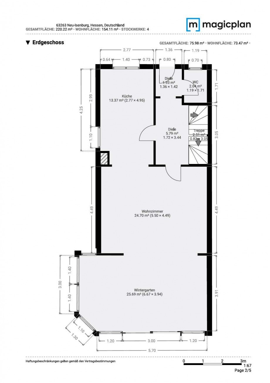 Grundriss EG Reihenendhaus Neu-Isenburg