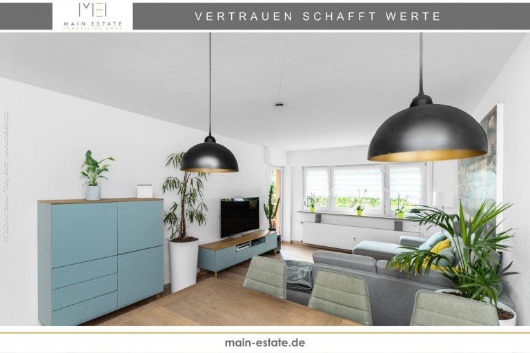 Wohn- und Esszimmer Neu-Isenburg Etagenwohnung Attraktive 4-Zimmer-Etagenwohnung mit Garage in Neu-Isenburg-Gravenbruch