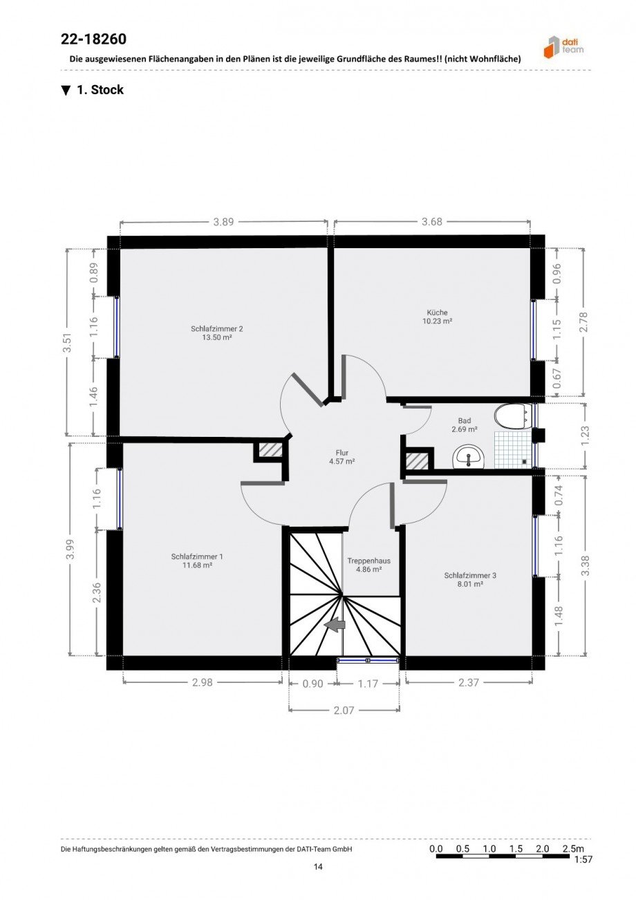 Grundriss 1. OG Mehrfamilienhaus Neu-Isenburg