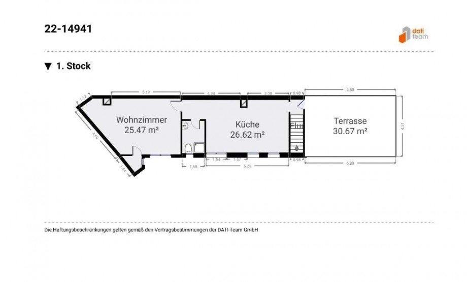 Grundriss OG - Hinterhaus Einfamilienhaus Neu-Isenburg