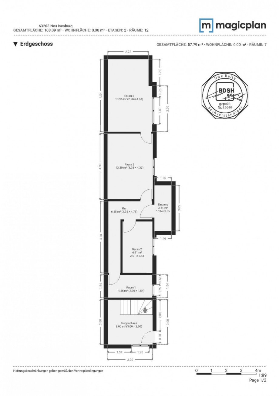 Grundriss Nebengeb�ude EG Zweifamilienhaus Neu-Isenburg