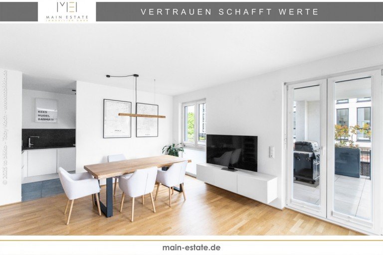 Wohnzimmer Neu-Isenburg Etagenwohnung Stilvolle, neuwertige Etagenwohnung in gepflegtem Mehrfamilienhaus - exklusives Wohnen mit Komfort