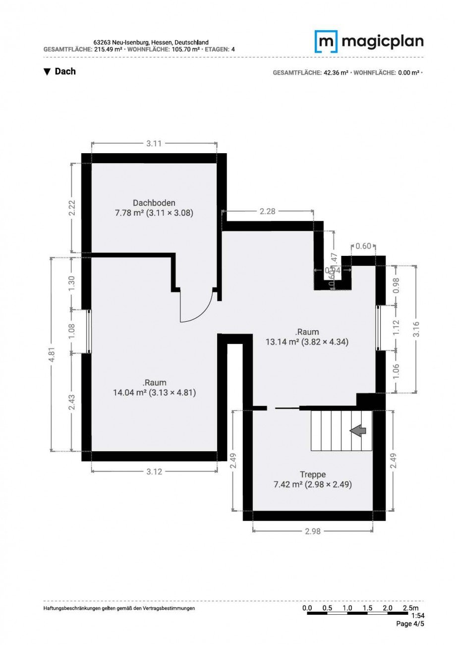 Grundriss DG Einfamilienhaus Neu-Isenburg