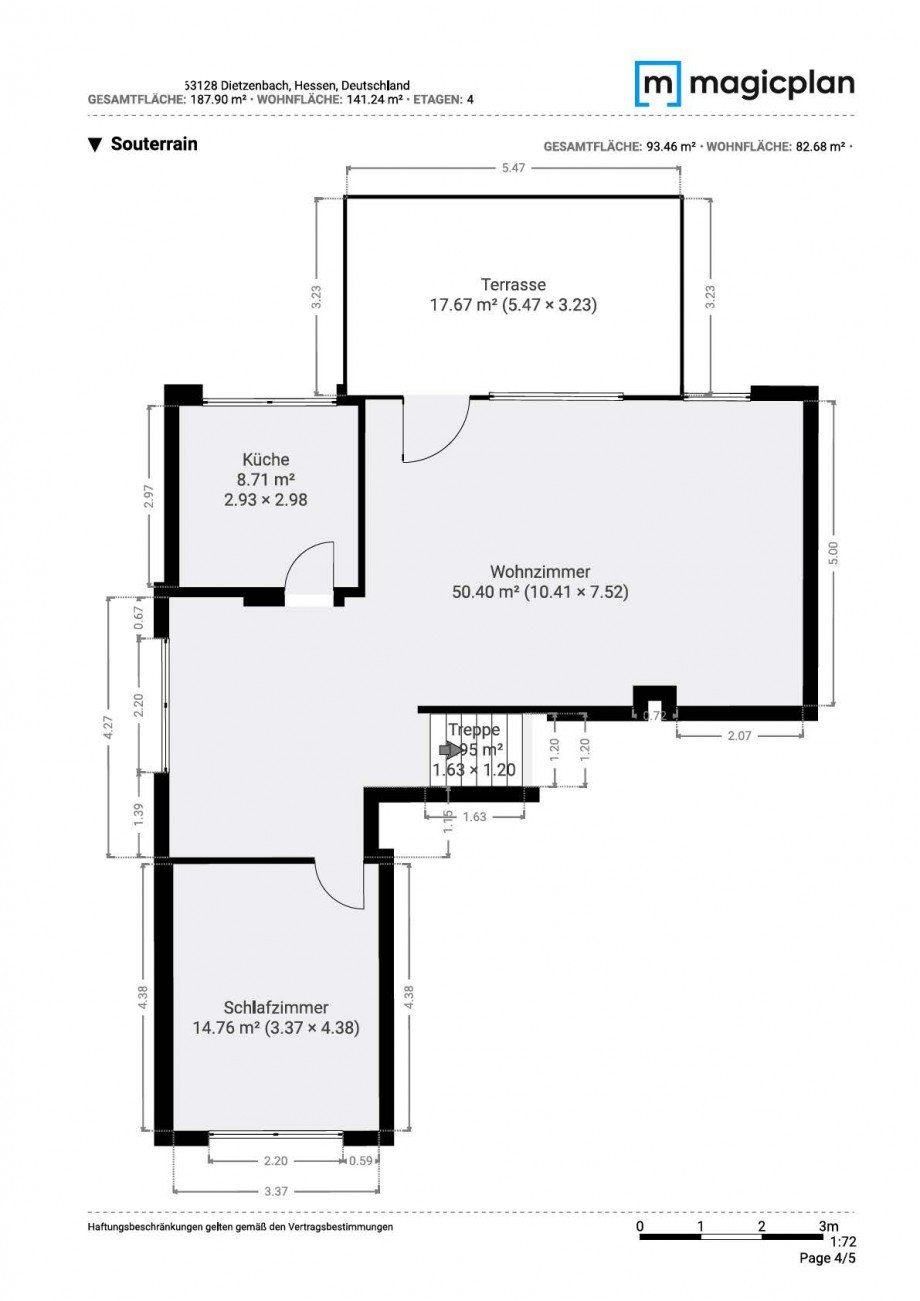 Grundriss Souterrain Reihenendhaus Dietzenbach