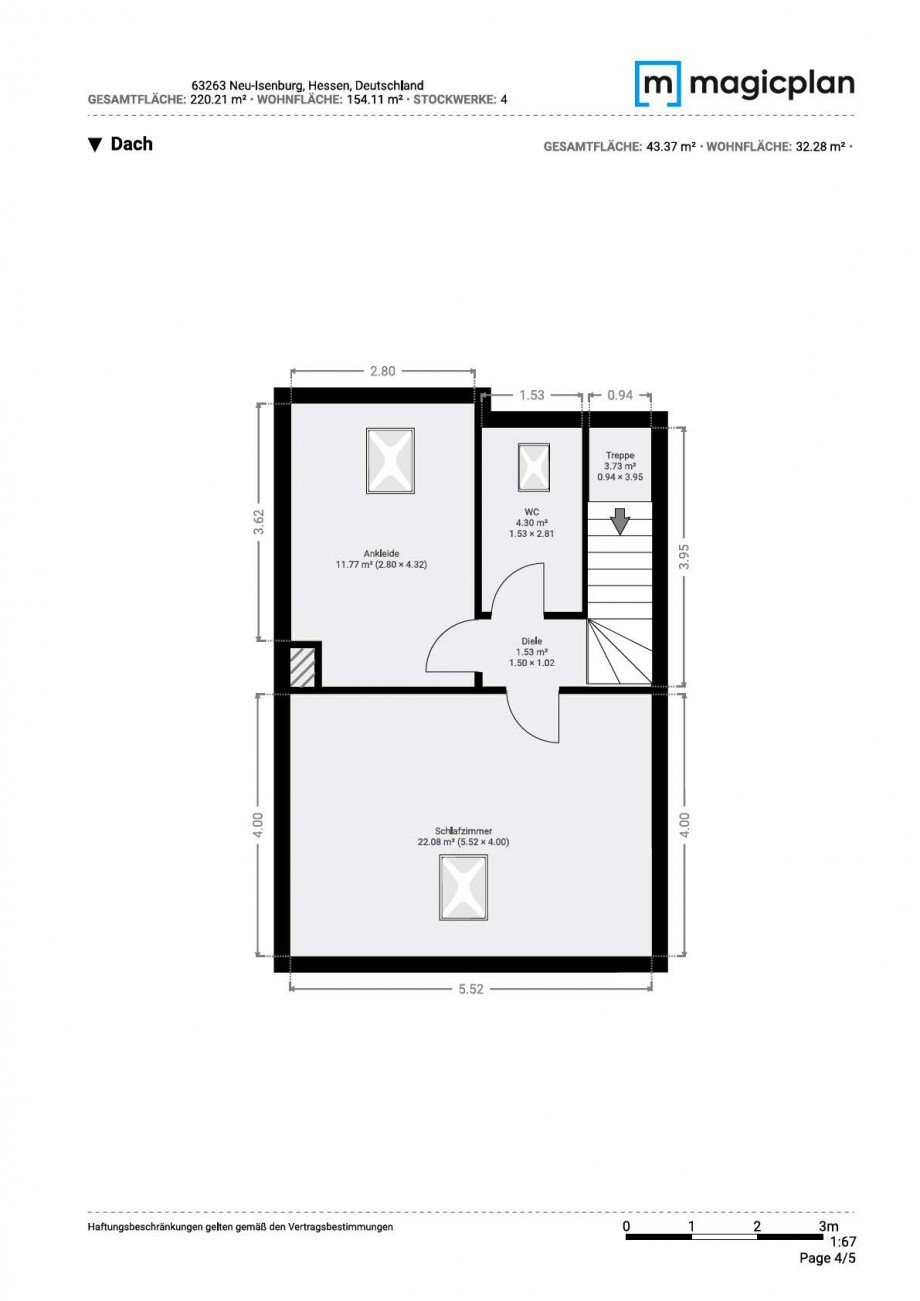 Grundriss DG Reihenendhaus Neu-Isenburg