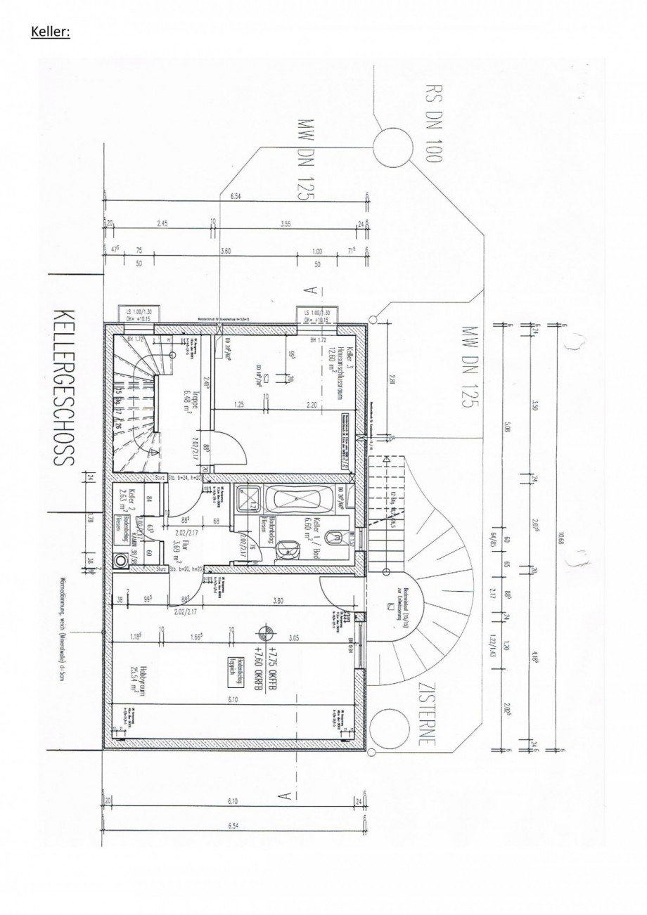 Grundriss KG Doppelhaush�lfte R�dermark