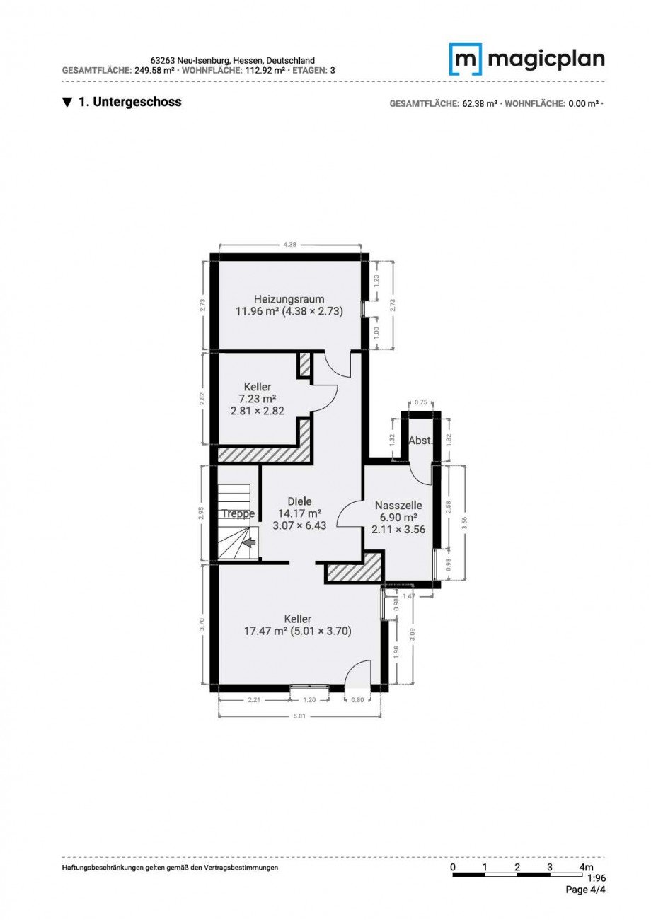 Grundriss KG Doppelhaush�lfte Neu-Isenburg