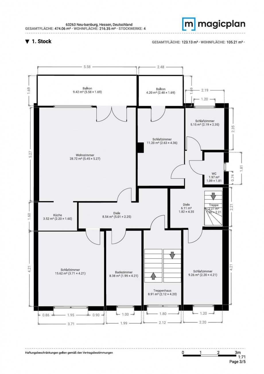 Grundriss 1. OG Einfamilienhaus Neu-Isenburg