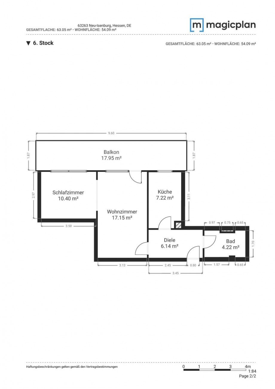 Grundriss Penthousewohnung Neu-Isenburg