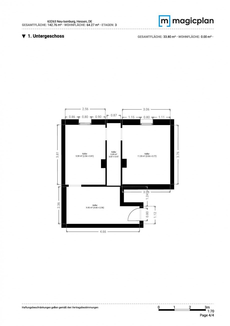 Grundriss UG Doppelhaush�lfte Neu-Isenburg