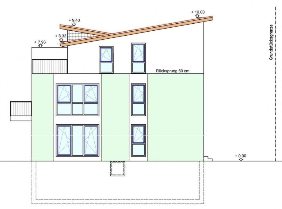 Grundriss Seitenansicht Erdgeschosswohnung Offenbach am Main