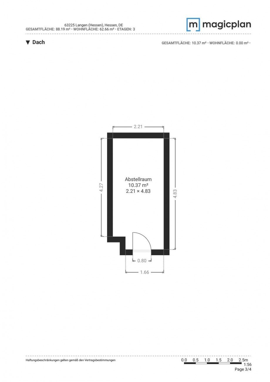Grundriss Dachspeicher Etagenwohnung Langen