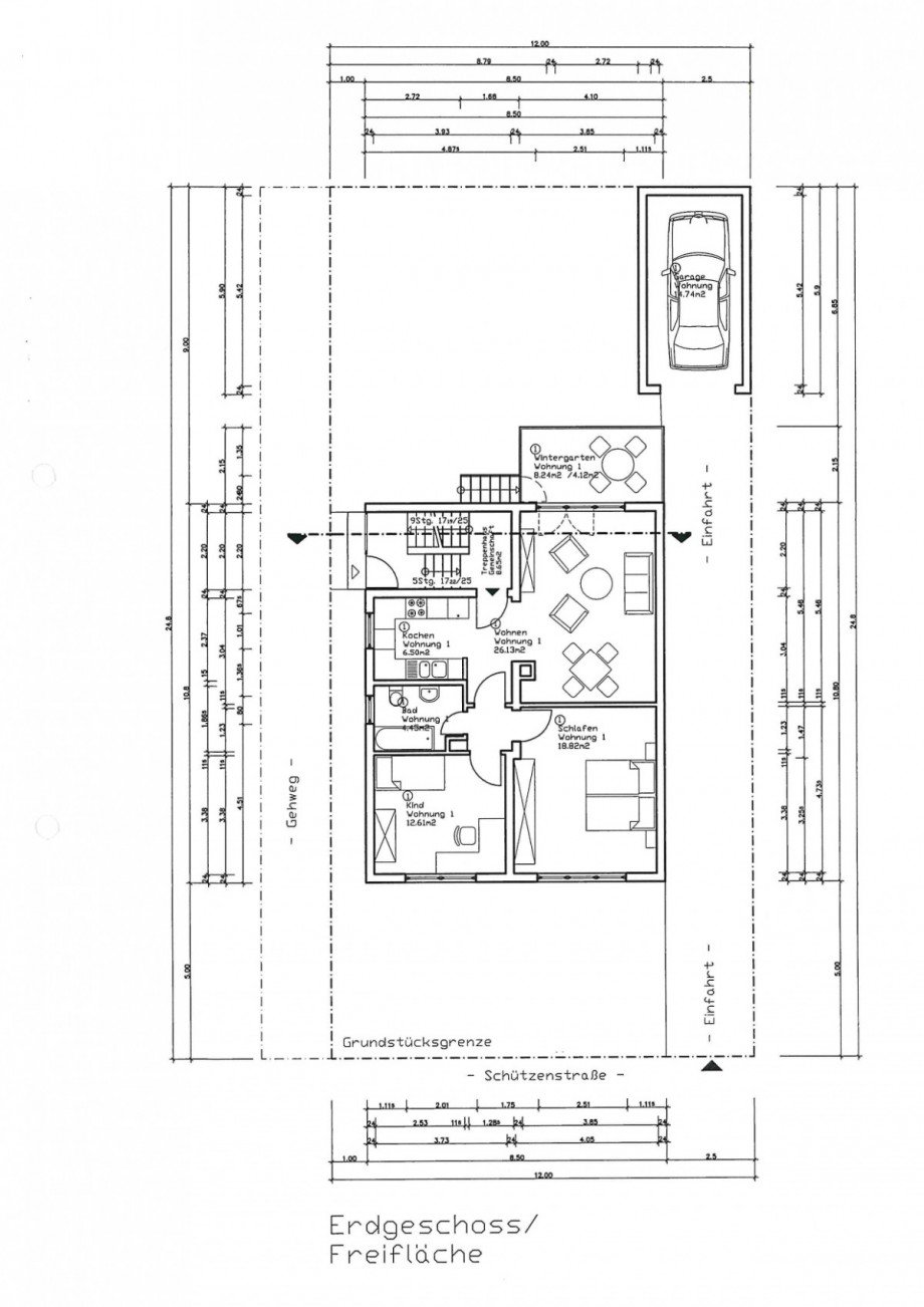 Grundriss EG Mehrfamilienhaus Neu-Isenburg