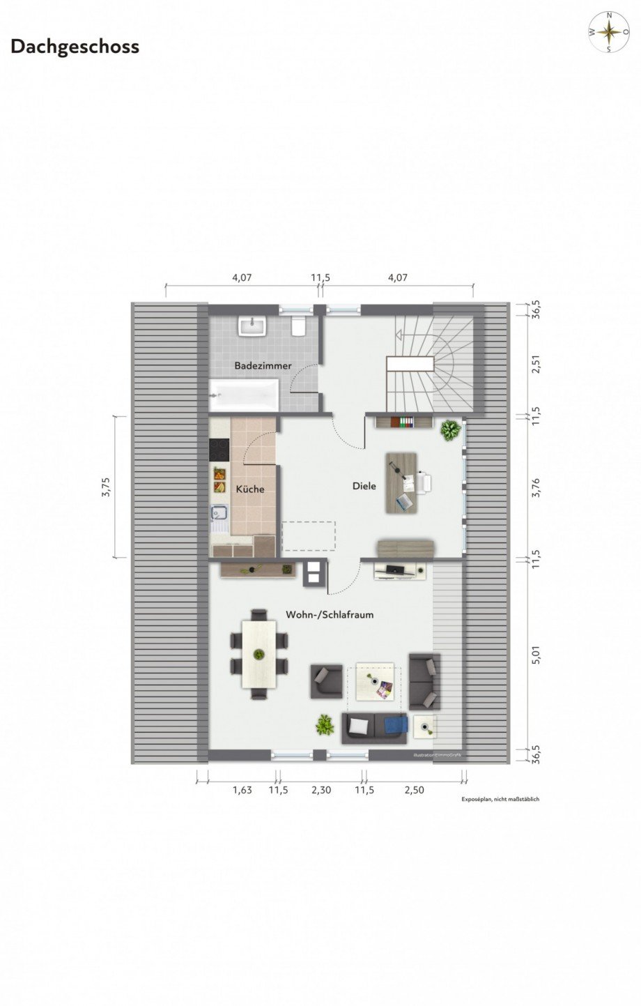 Grundriss DG Einfamilienhaus Neu-Isenburg