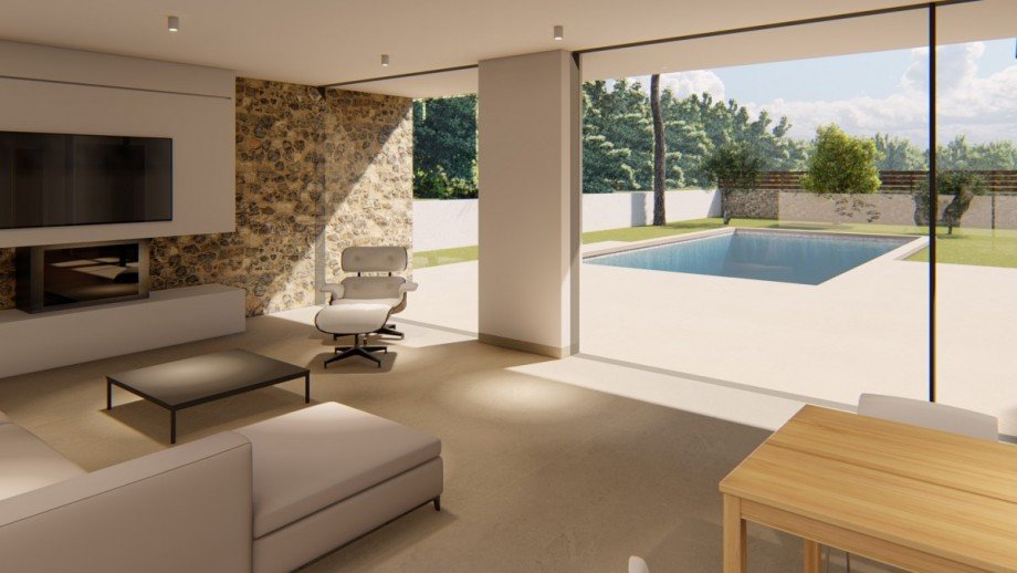 Wohn- und Esszimmer Villa Santa Pon�a