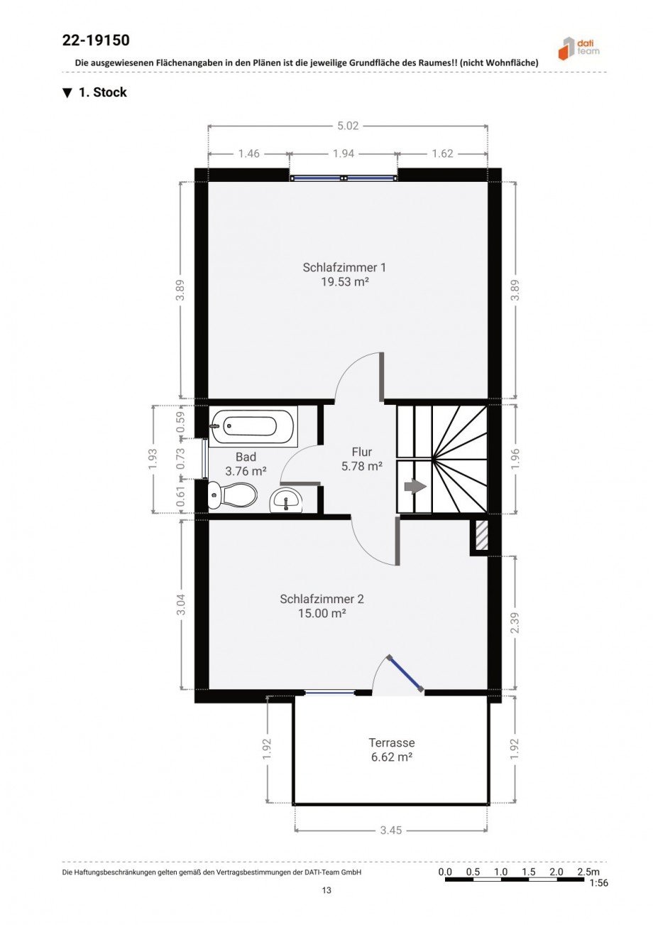 Grundriss 1 OG Doppelhaush�lfte Neu-Isenburg