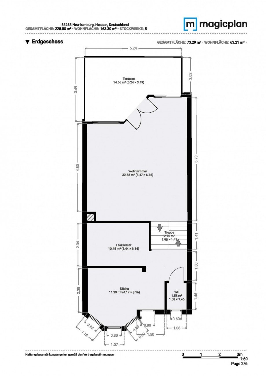 Grundriss EG Reihenhaus Neu-Isenburg