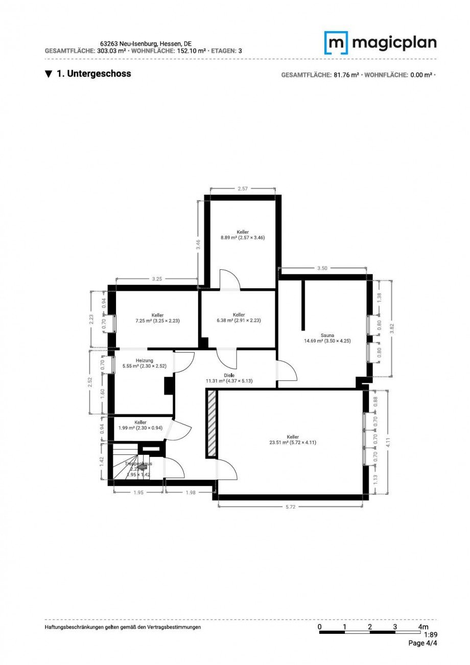 Grundriss UG Einfamilienhaus Neu-Isenburg
