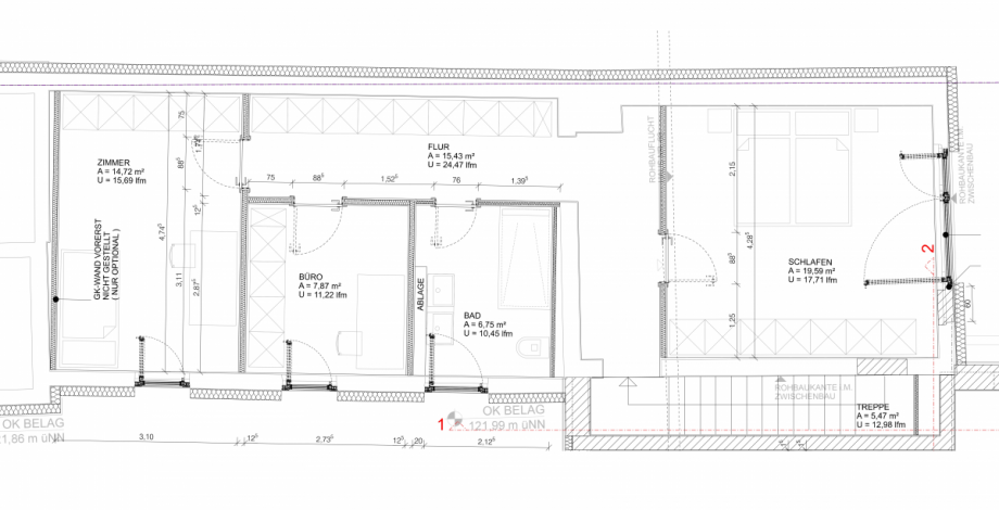 Grundriss OG Maisonettewohnung Neu-Isenburg