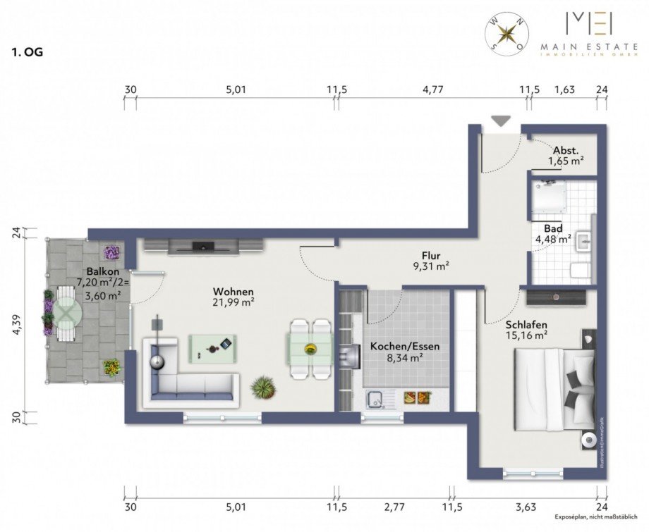 immoGrafik-Exposeplan-29735003901-K2-DINA4 Etagenwohnung Frankfurt am Main
