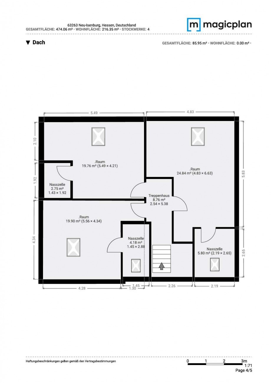 Grundriss DG Einfamilienhaus Neu-Isenburg