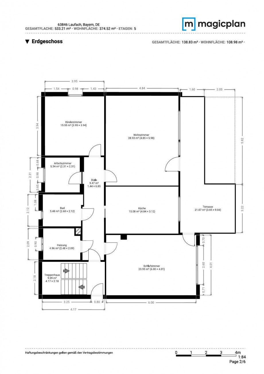 Grundriss EG Mehrfamilienhaus Laufach