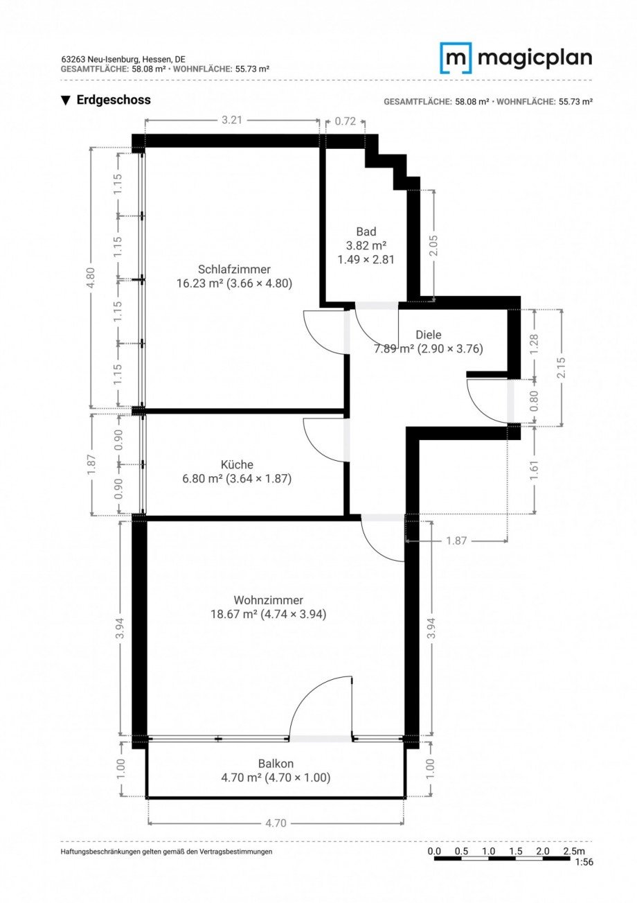 Grundriss Erdgeschosswohnung Neu-Isenburg