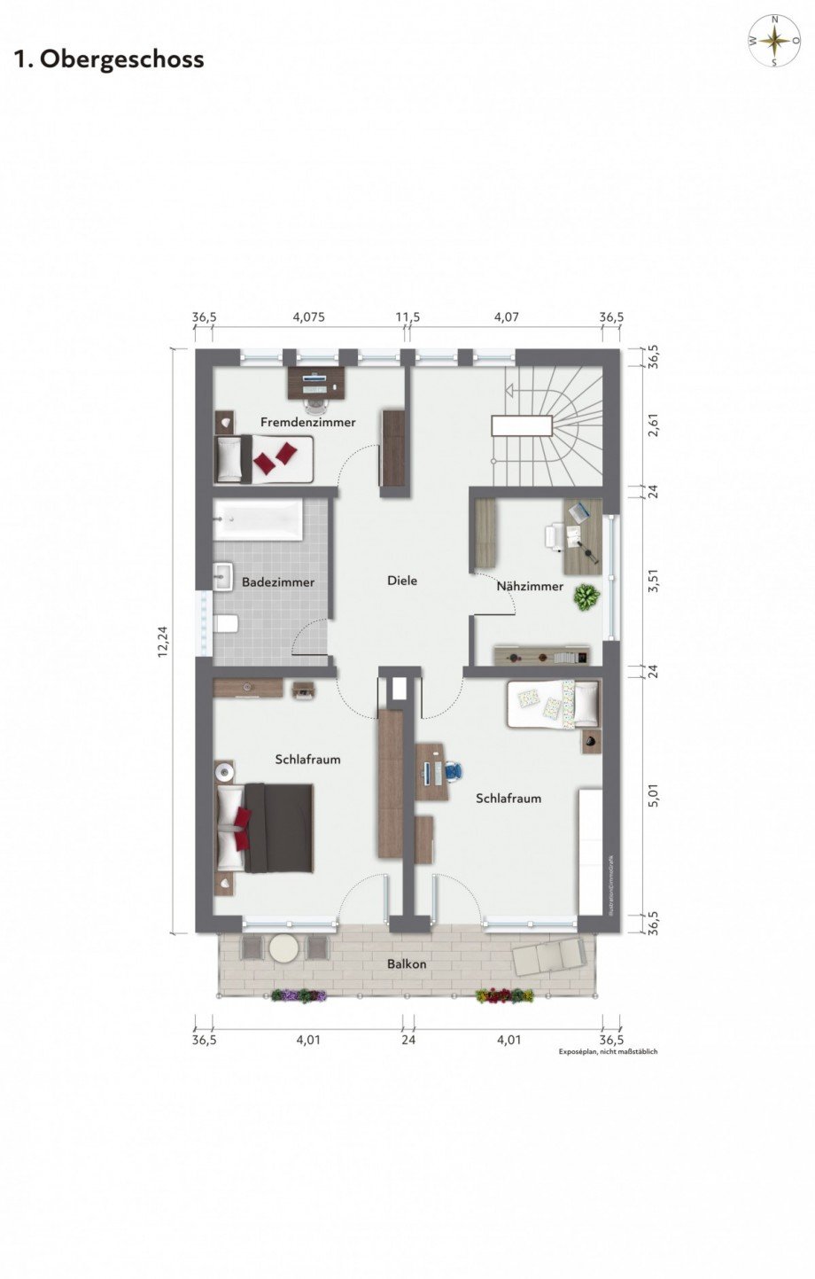Grundriss OG Einfamilienhaus Neu-Isenburg