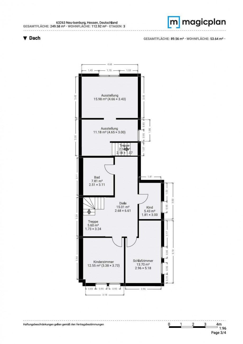 Grundriss DG Doppelhaush�lfte Neu-Isenburg