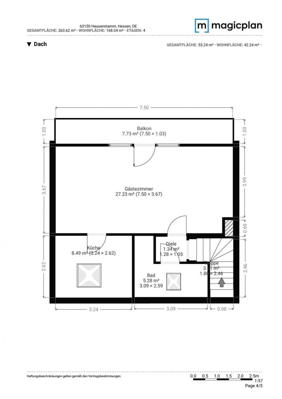 Grundriss Dachgeschoss Expos� Reihenendhaus Heusenstamm