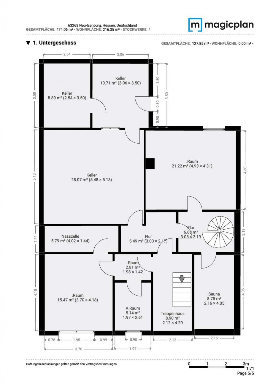Grundriss UG Einfamilienhaus Neu-Isenburg