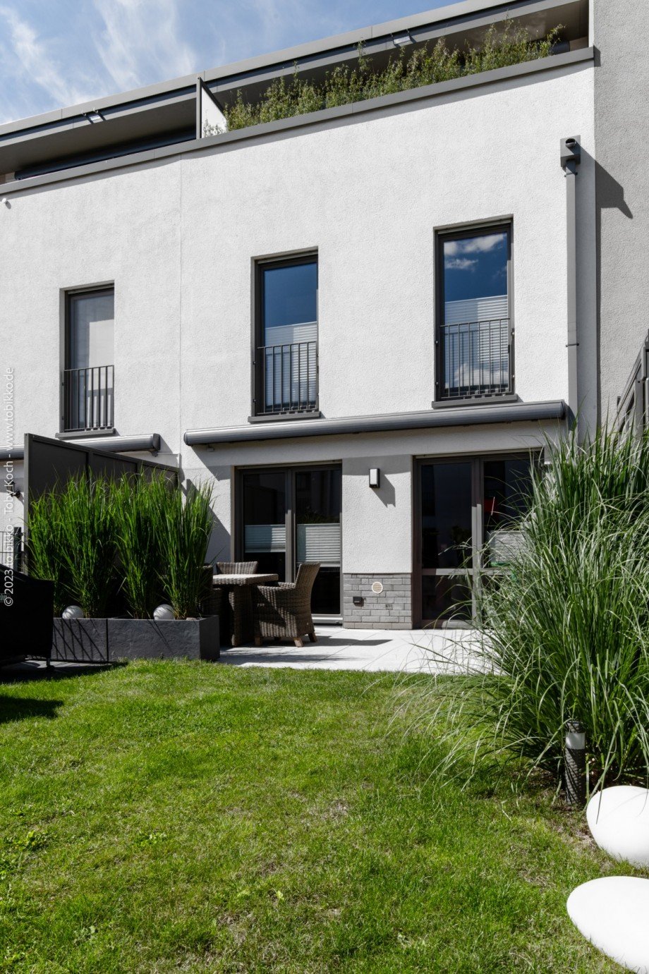 R�ckansicht Reihenmittelhaus Neu-Isenburg