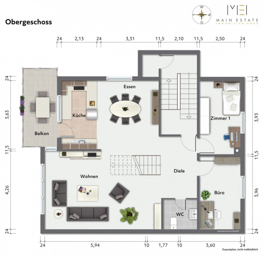 Obergeschoss Zweifamilienhaus M�hlheim am Main