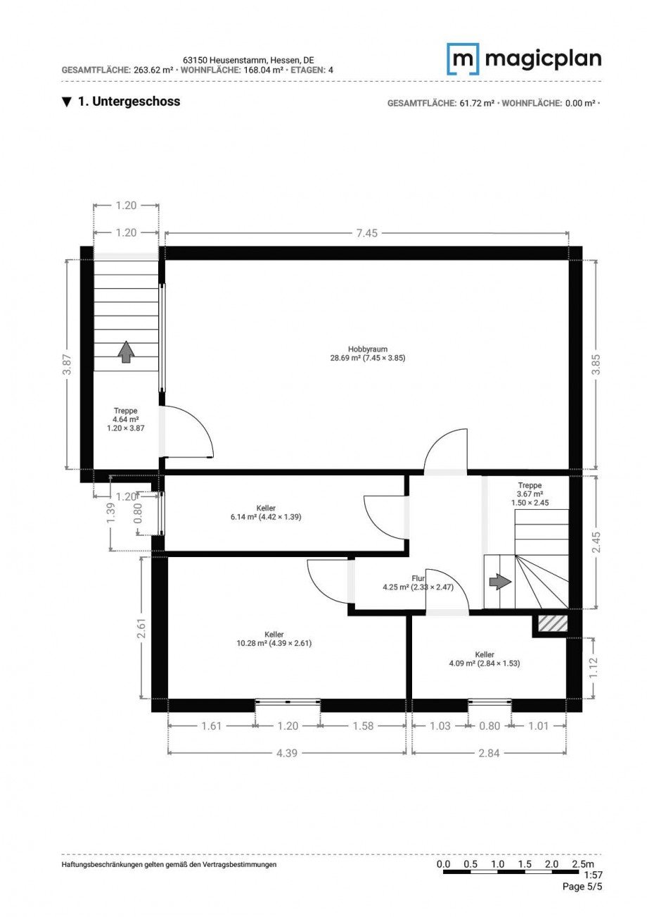 Grundriss Kellergeschoss Expos� Reihenendhaus Heusenstamm