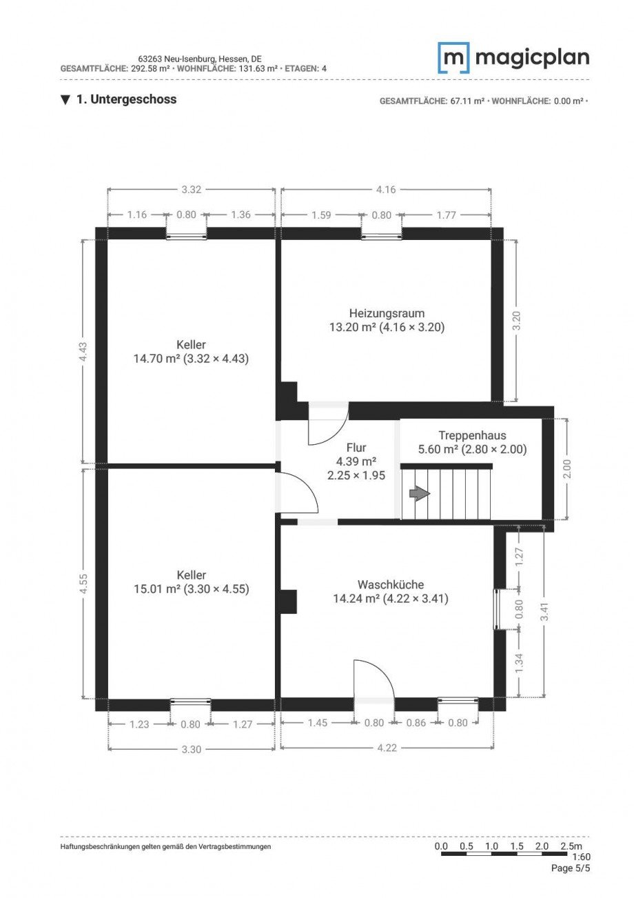 Grundriss KG Doppelhaush�lfte Neu-Isenburg
