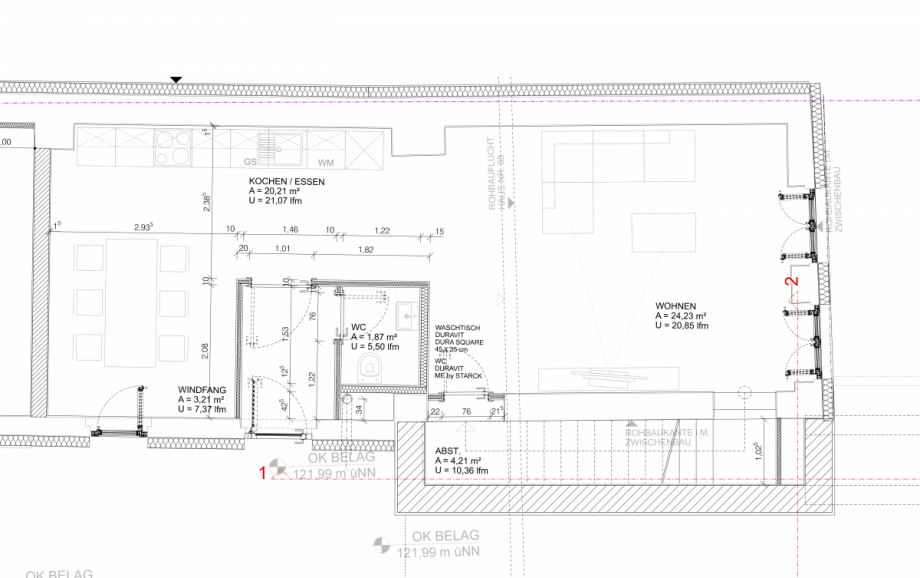 Grundriss EG Maisonettewohnung Neu-Isenburg