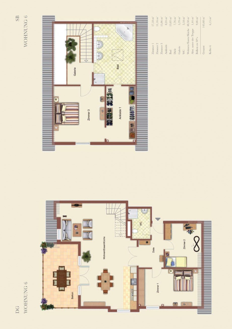 Grundriss Maisonettewohnung Neu-Isenburg