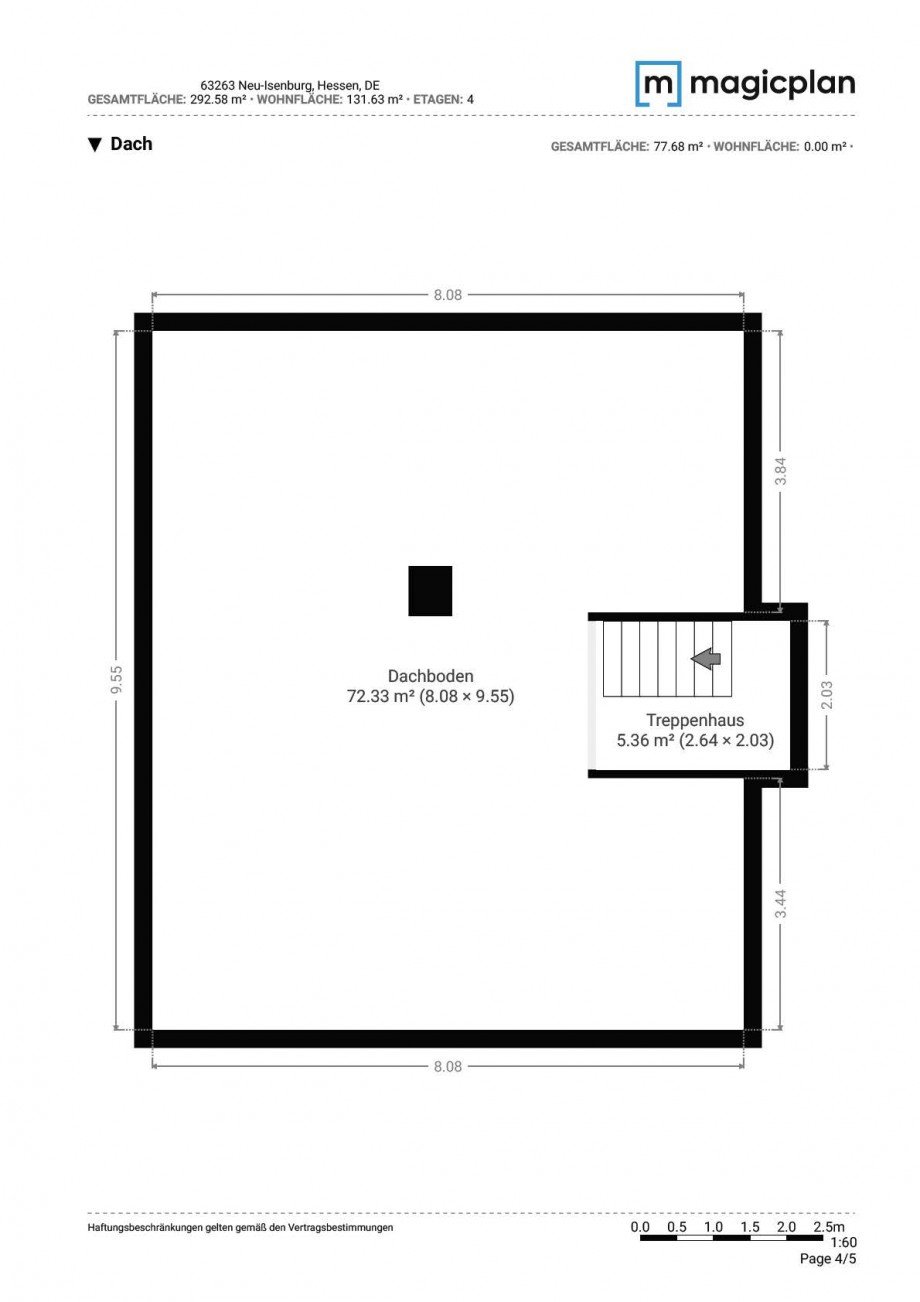 Grundriss Dachboden Doppelhaush�lfte Neu-Isenburg