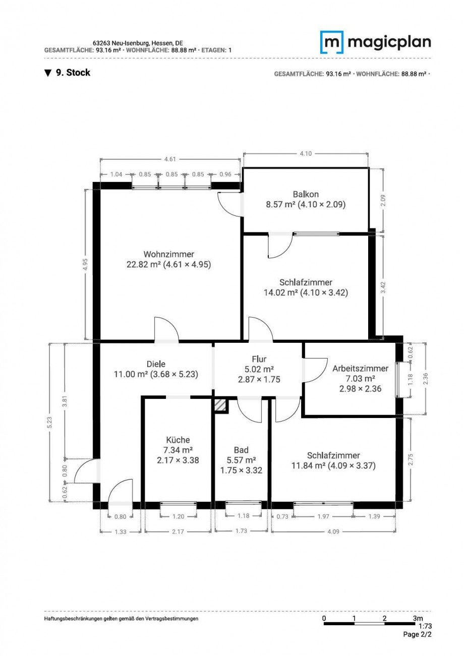Grundriss Etagenwohnung Neu-Isenburg