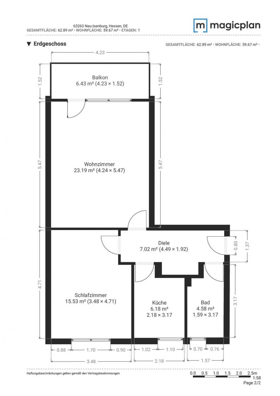 Grundriss Erdgeschosswohnung Neu-Isenburg