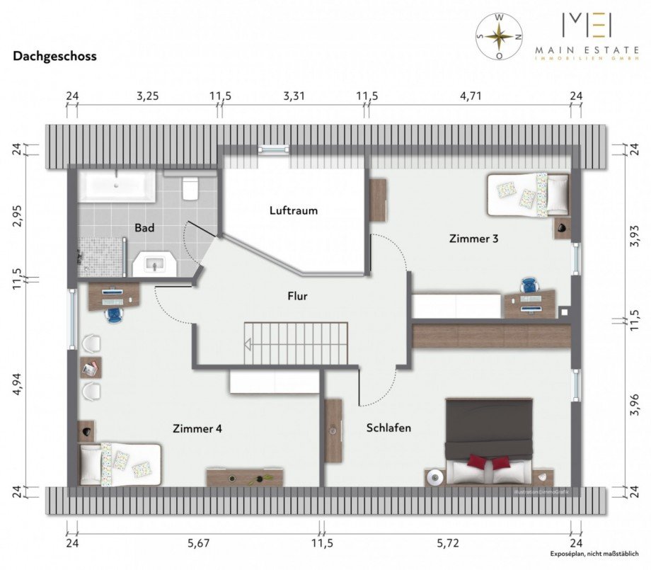 Dachgeschoss Zweifamilienhaus M�hlheim am Main