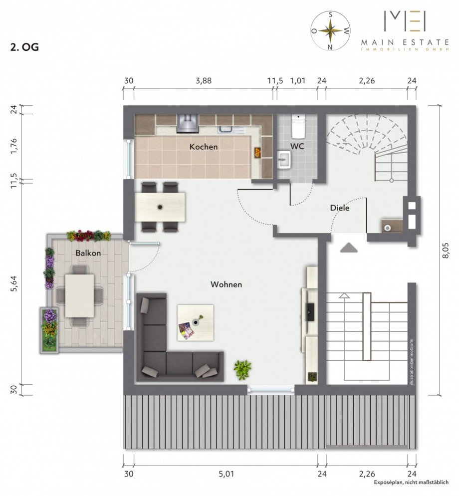 immoGrafik-Exposeplan-29735002901-K1-DINA3 Maisonettewohnung Neu-Isenburg