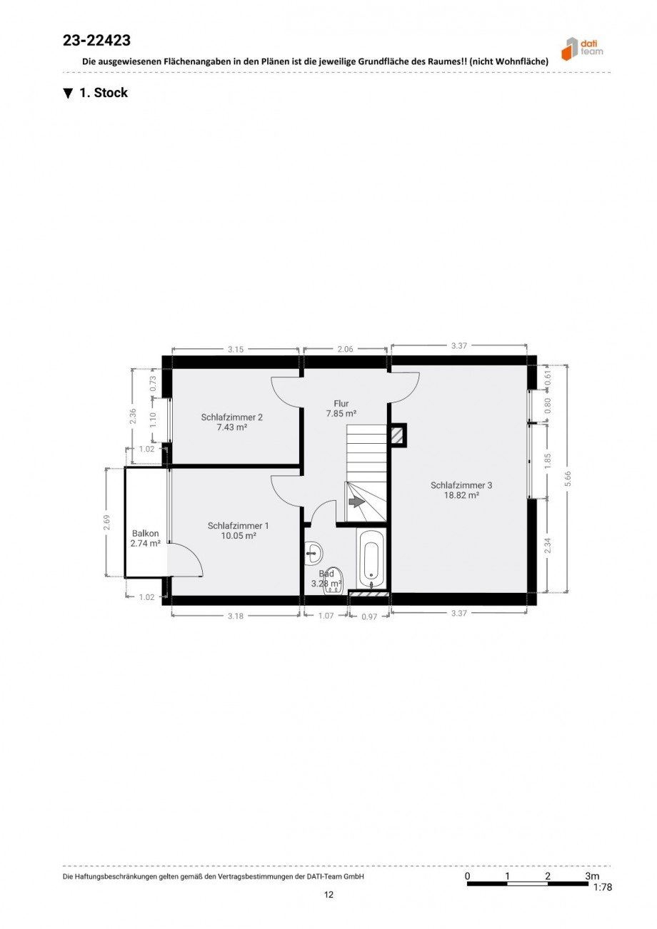 Grundriss OG Reihenmittelhaus Neu-Isenburg