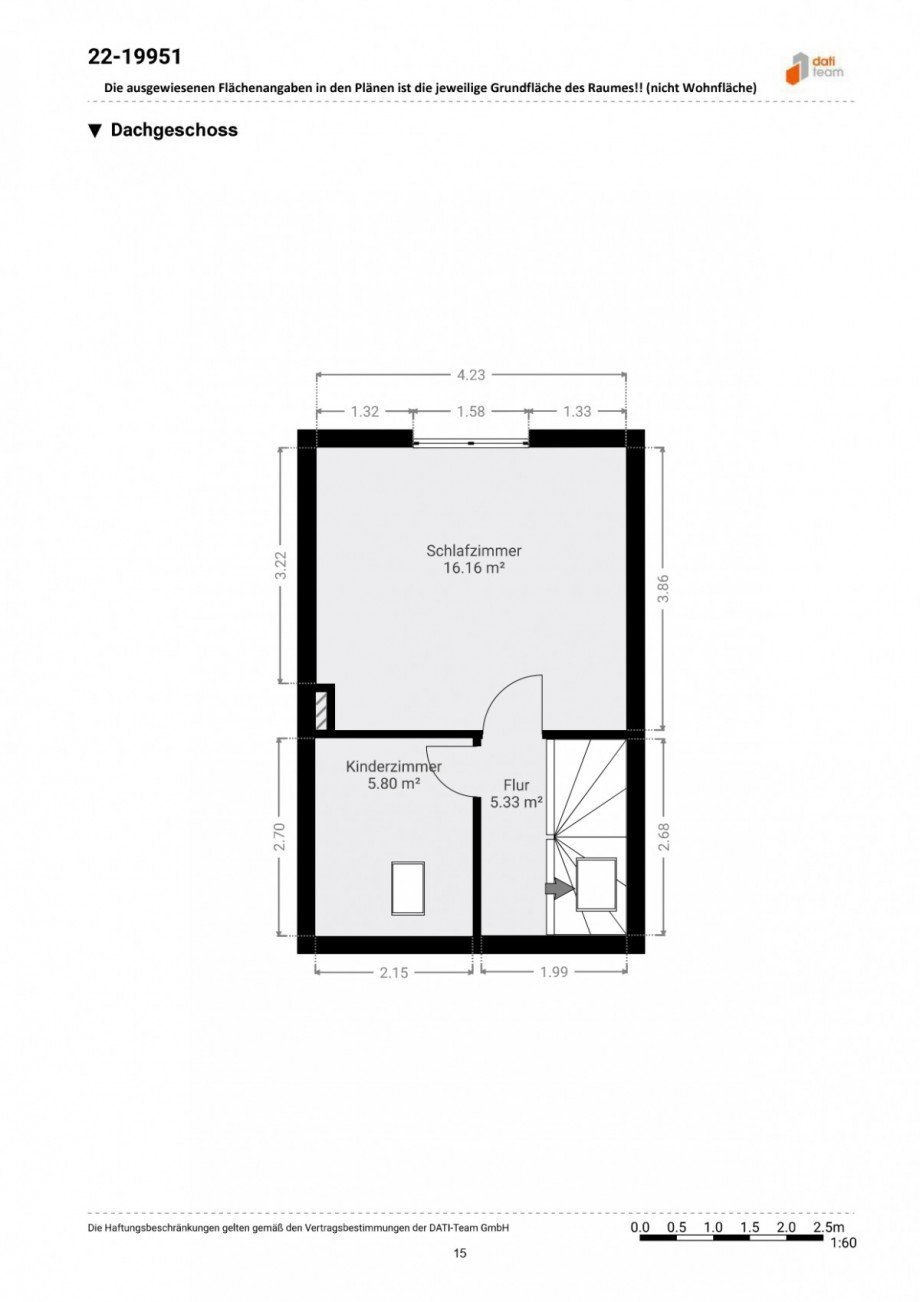 Grundriss DG Reihenmittelhaus Langen (Hessen)