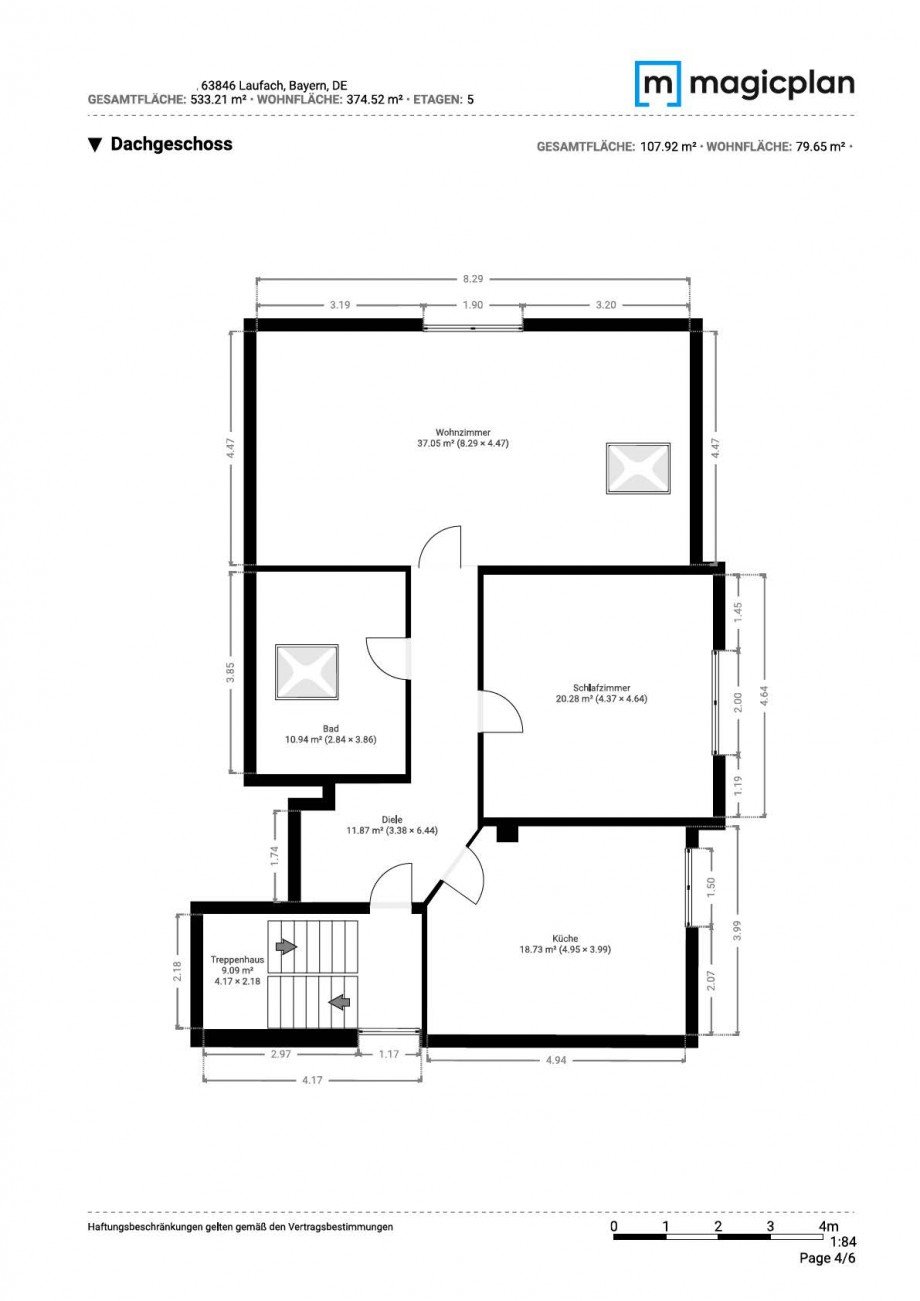 Grundriss DG Mehrfamilienhaus Laufach