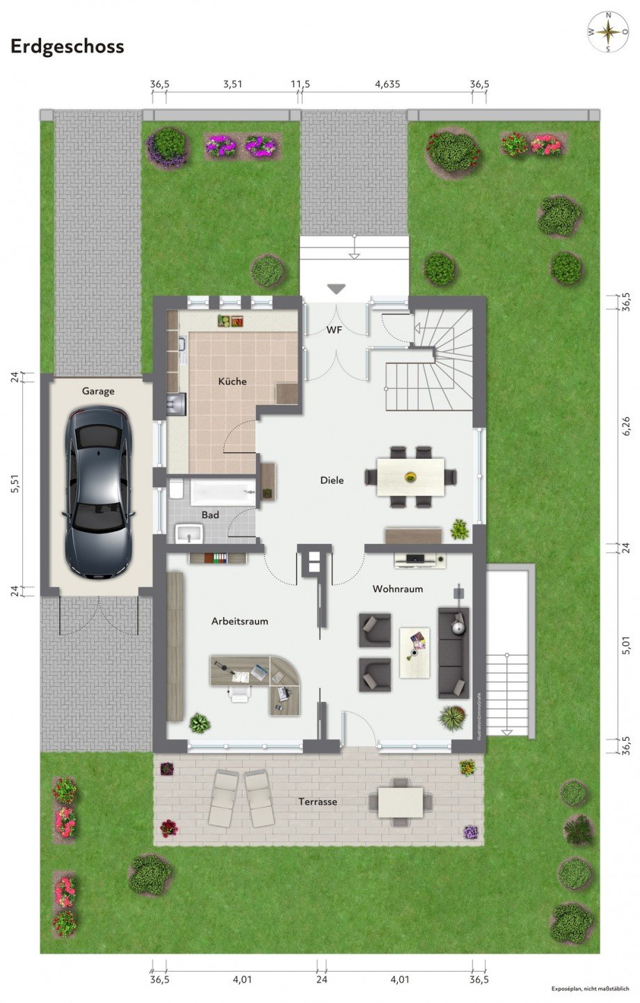 Grundriss EG Einfamilienhaus Neu-Isenburg