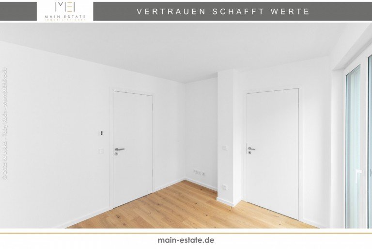 Schlafzimmer Frankfurt am Main Etagenwohnung Urban wohnen: Hochwertiger 2-Zimmer-Erstbezug in zentraler Lage